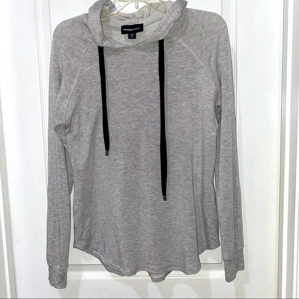Fifteen Twenty 1520 Gray modal SOFT hoodie sweatshirt Ladies Small